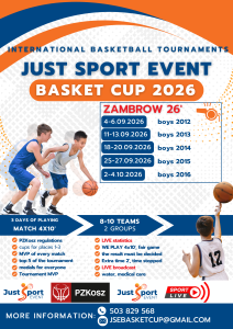 JUST SPORT EVENT BASKET CUP 2026 - Zambrów - poster EN